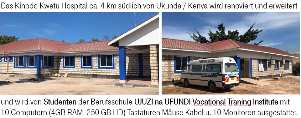 19.07.2019: Installation von Computern im benachbarten Kinodo Kwetu Hospital: Image